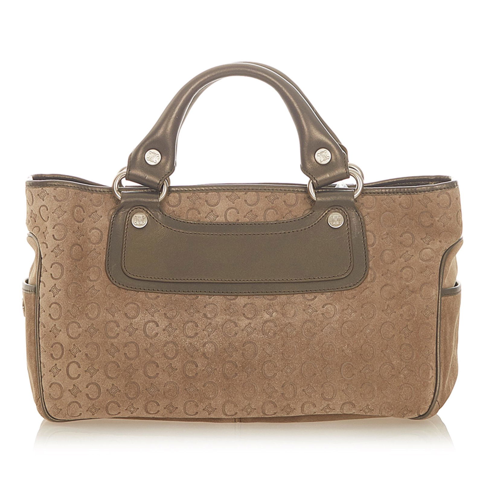 Celine C Macadam Boogie Suede Handbag: Celine C Macadam Boogie Suede Handbag The Boogie features a suede and calf leather body rolled leather handles a top zip closure exterior side slip pockets and an interior slip pocket. Brand: Celine M