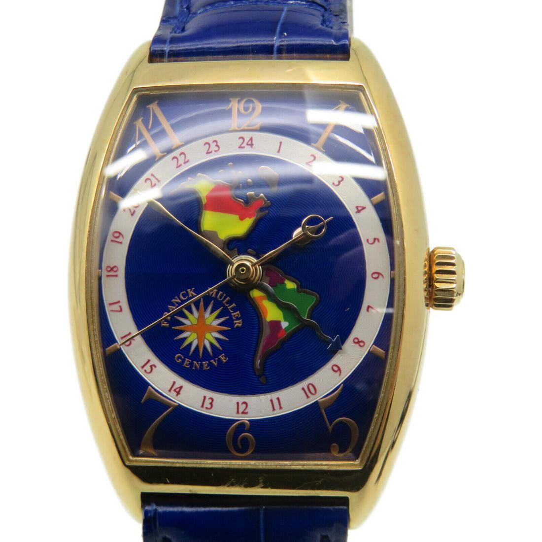Franck Muller Cloisonne World Map Watch 2852WW 18K Yellow Gold Blue: Franck Muller Cloisonne World Map Watch 2852WW 18K Yellow Gold Blue Brand: FRANCK MULLER Style: Wrist Watch Material: K18 (Yellow Gold) Color: Blue Band Material: K18 (Yellow Gold) Size Type: Regular
