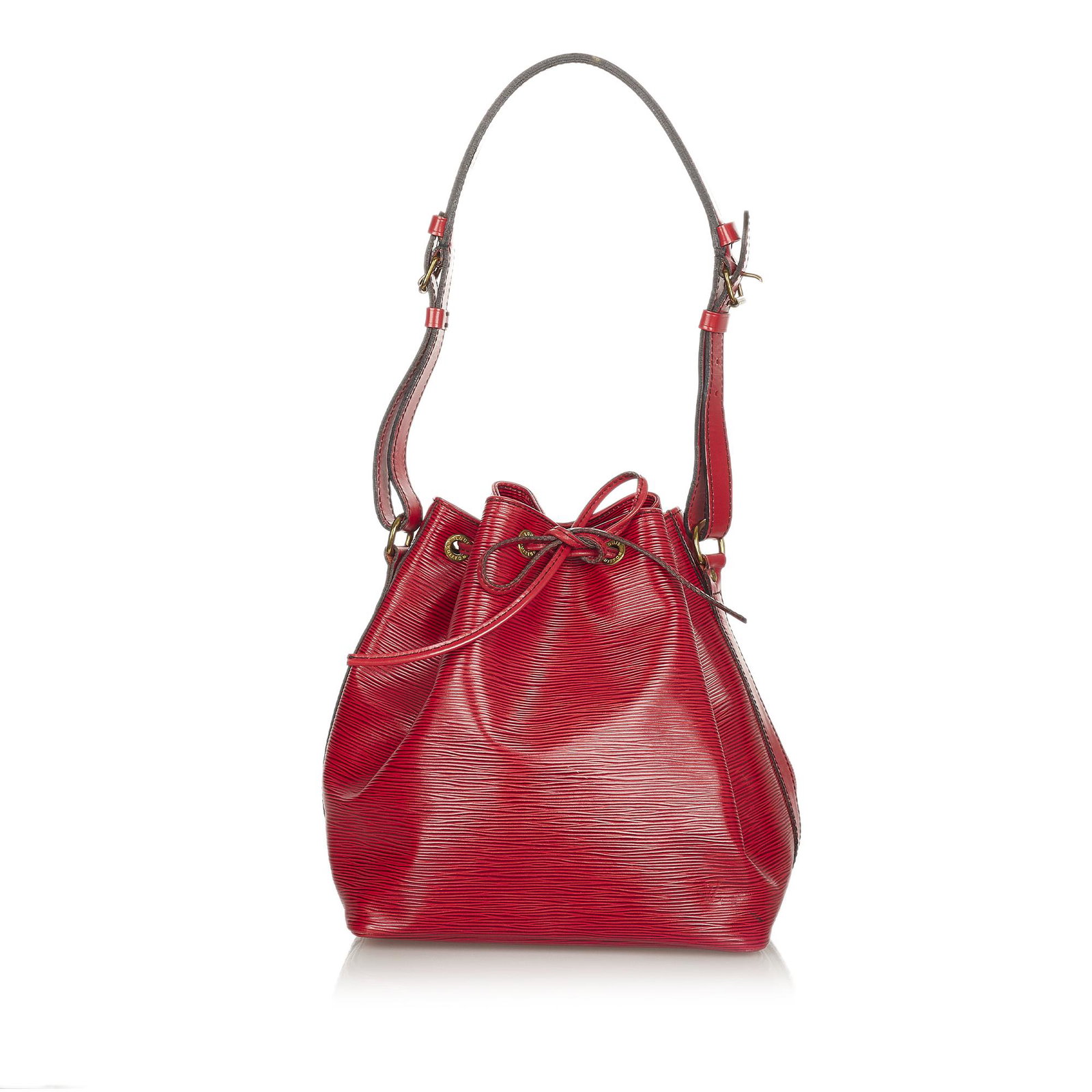 Louis Vuitton Epi Petit Noe: Louis Vuitton Epi Petit Noe The Petit Noe features an epi leather body an adjustable shoulder strap and a drawstring closure. Brand: Louis Vuitton Model: Epi Petit Noe Origin: FRANCE Category: Bags Co