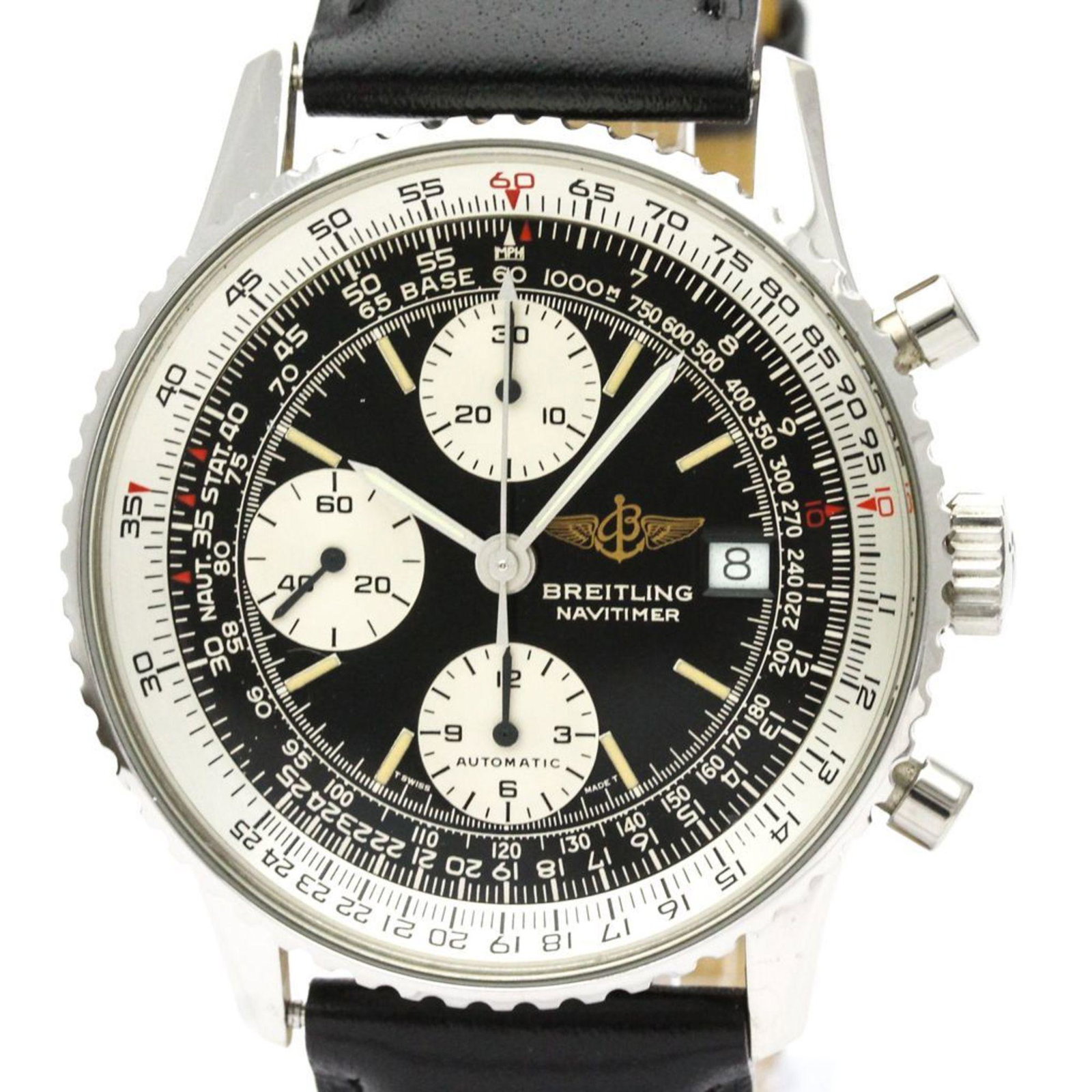 Breitling Navitimer Automatic Stainless Steel Men's Sports Watch A13019: Breitling Navitimer Automatic Stainless Steel Men's Sports Watch A13019 Brand: Breitling Line: Navitimer Model: A13019 Style: Sport Gender: Men Material (Case): Stainless steel Material (Band): Leathe