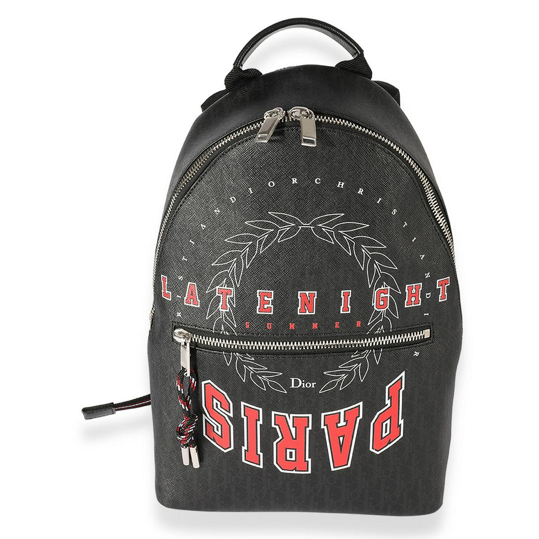 Dior Homme Black Coated Canvas Late Night Backpack: Dior Homme Black Coated Canvas Late Night Backpack Dimensions: 9 x 12 x 3.5 Handbag Accessories: Dustbag;Care Booklet;Retail Tag Bag Length: 9 in Bag Depth: 3.5 in Bag Height: 12 in Style: Backpack Ma
