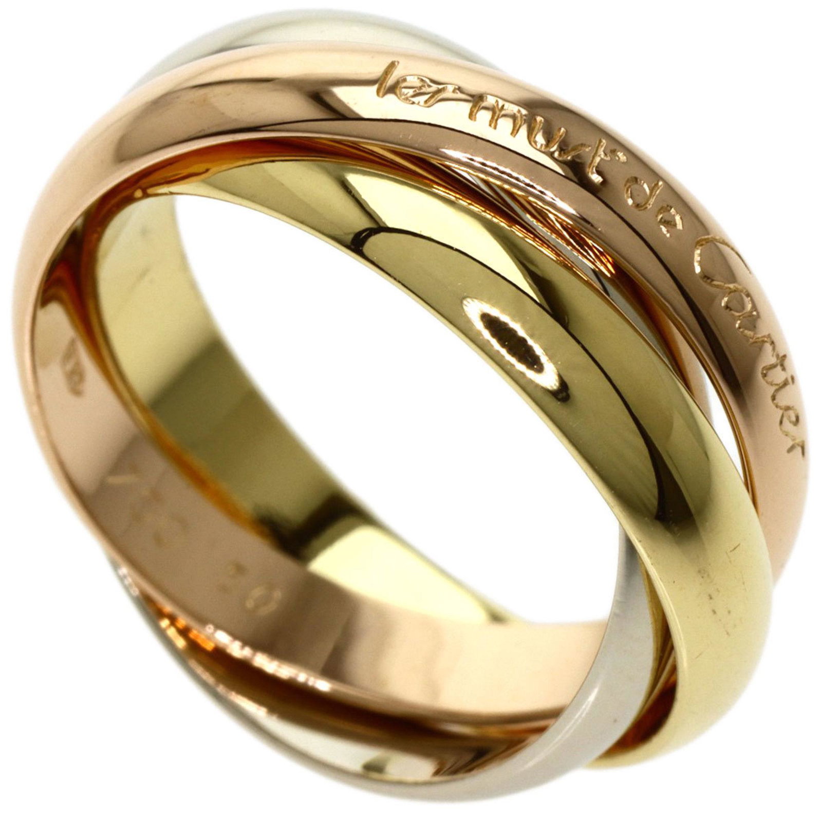 Cartier Trinity #50 Ring K18 Yellow Gold/K18PG/K18WG Women's CARTIER: Cartier Trinity #50 Ring K18 Yellow Gold/K18PG/K18WG Women's CARTIER Brand: Cartier Line: Trinity Gender: Women Material: Pink gold (18K) White gold (18K) Yellow gold (18K) US Size: 5.5 Other Size: 50