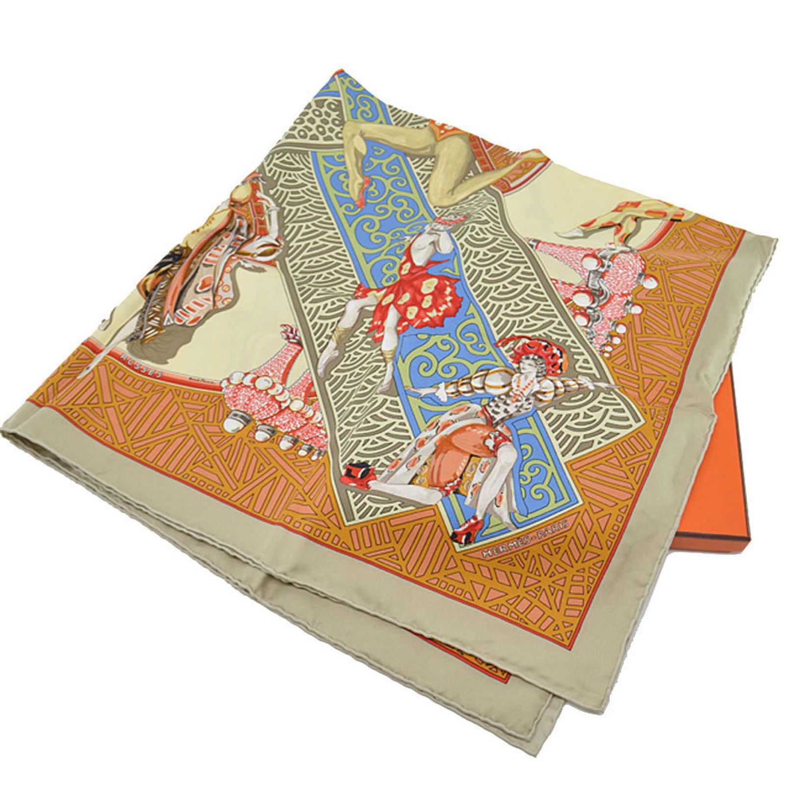 Hermes HERMES Scarf Carre 90 LES BALLETS RUSSES Russia Ballet Brown x Blue Multi Silk 100% Women's: Hermes HERMES Scarf Carre 90 LES BALLETS RUSSES Russia Ballet Brown x Blue Multi Silk 100% Women's Brand: Unspecified Country of Origin: Russia Type: Scarf Gender: Men Women Unisex Color: Blue Brown M