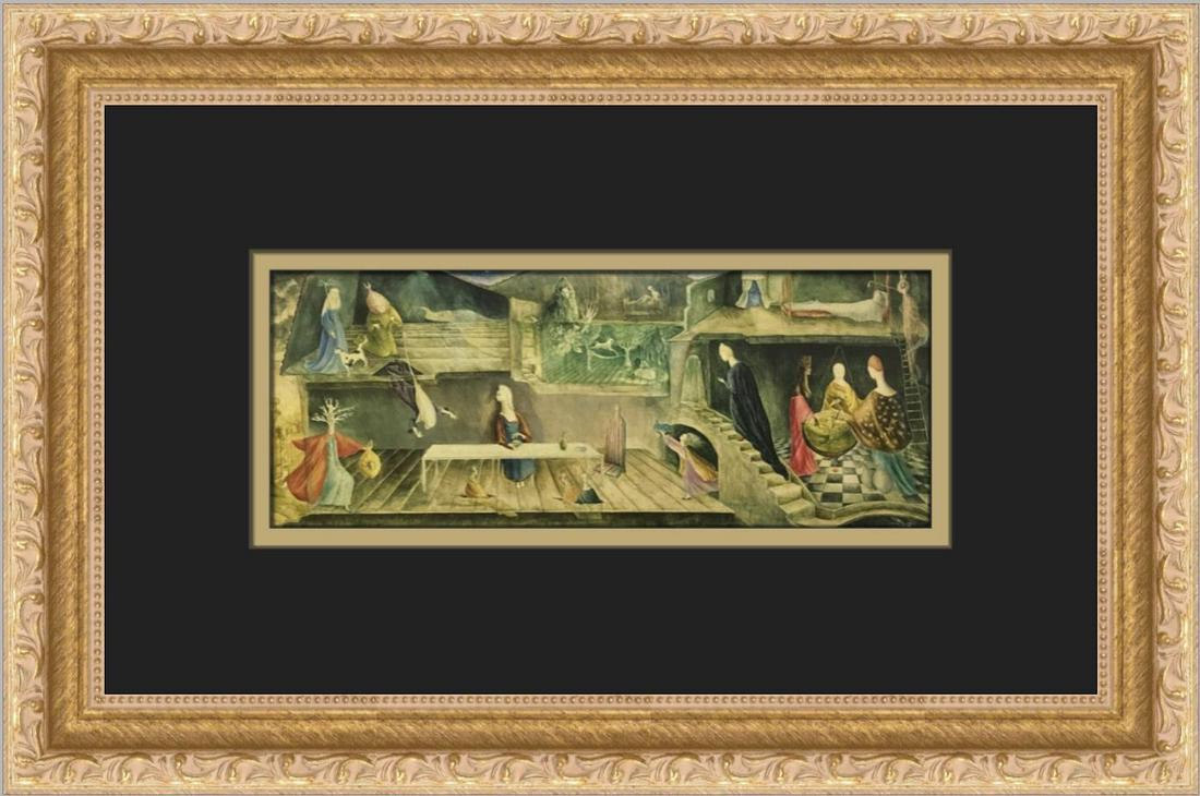 Leonora Carrington The House Opposite Custom Framed Print: Leonora Carrington The House Opposite Custom Framed Print Size: Medium Region Of Origin: United States Artist: Leonora Carrington Production Technique: Offset Lithograph Framing: Matted & Framed Style