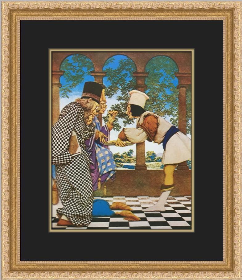 Maxfield Parrish King Selects a Tart Custom Framed Print: Maxfield Parrish King Selects a Tart Custom Framed Print Size: Medium Region Of Origin: united states Artist: Maxfield Parrish Production Technique: Lithography Framing: Matted & Framed Style: Impress