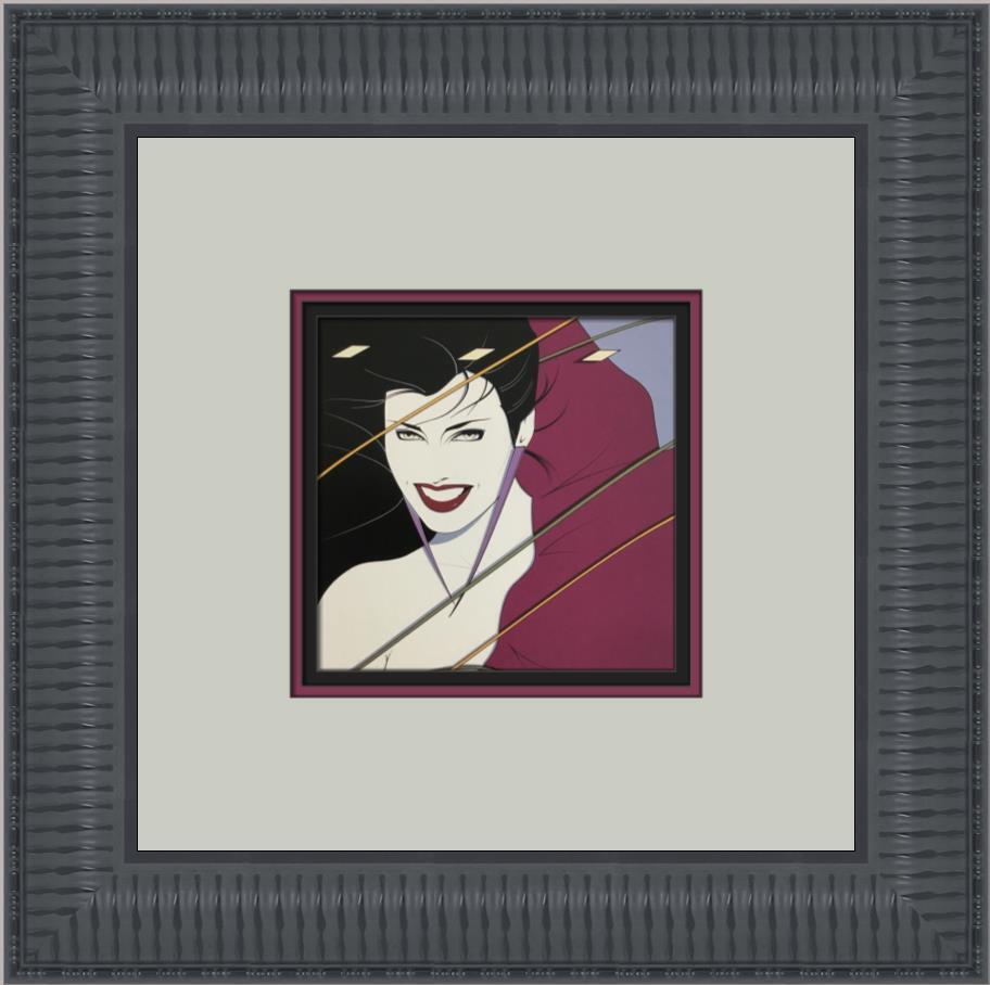 Patrick Nagel Rio Custom Framed Print: Patrick Nagel Rio Custom Framed Print Size: Medium (up to 36in.) Region Of Origin: united states Artist: Patrick Nagel Production Technique: Lithography Framing: Matted & Framed Style: Art Deco Art No