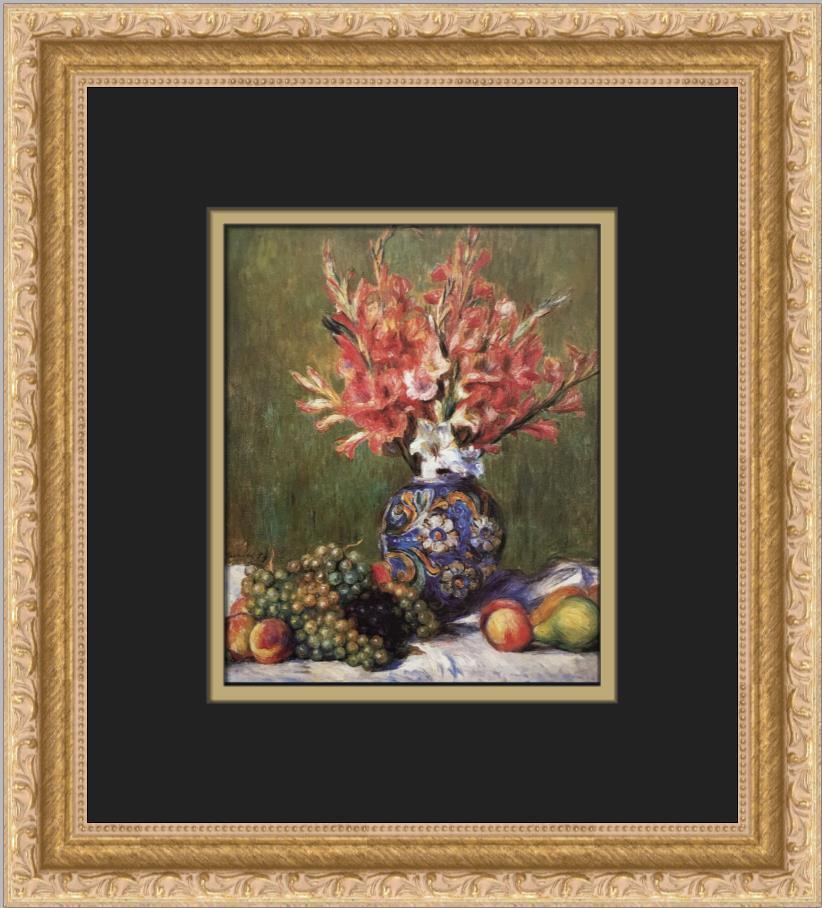 Pierre-Auguste Renoir Flowers and Fruit Custom Framed Print: Pierre-Auguste Renoir Flowers and Fruit Custom Framed Print Size: Medium Region Of Origin: United States Artist: Pierre-Auguste Renoir Production Technique: Lithography Framing: Matted & Framed Style: