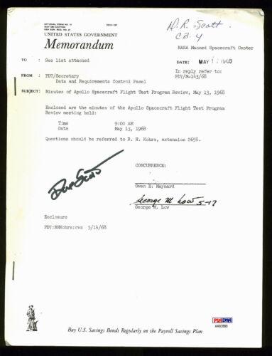 David Scott Signed Used 1968 Apollo Spacecraft Review PSA/DNA #AA82889: David Scott Signed Used 1968 Apollo Spacecraft Review PSA/DNA #AA82889 Autograph Authentication: PSA/DNA Product Coa: PSA/DNA Product Signed By Name: Dave Scott Pre-Owned PLEASE NOTE: Framed Large or