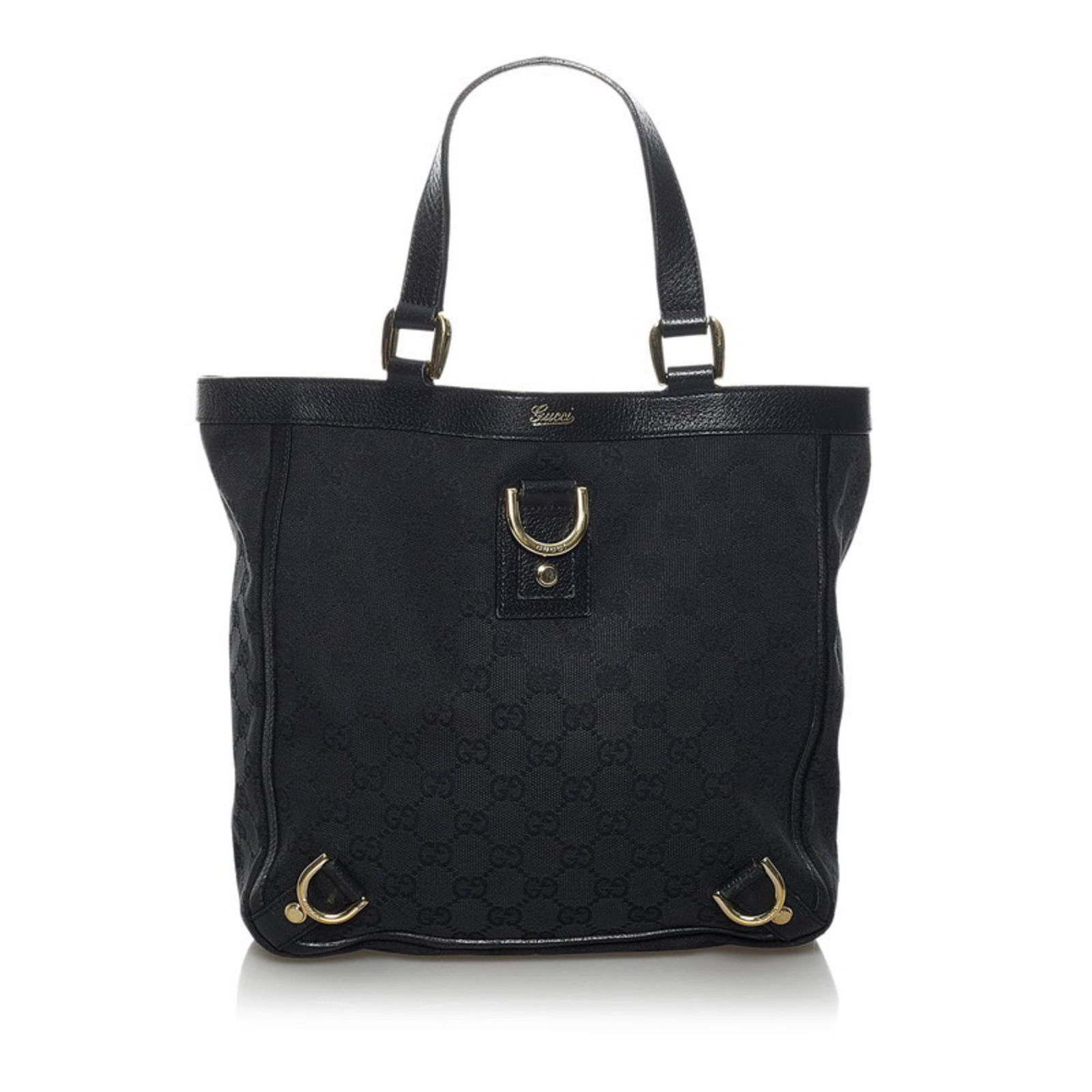 Gucci GG Canvas Abbey Handbag 130739 Black Leather Ladies GUCCI: Gucci GG Canvas Abbey Handbag 130739 Black Leather Ladies GUCCI Brand: Gucci Line: GG Canvas Model: 130739 Type: Handbag Material: GG canvas GG canvas: Color: Black Closure: Open Outer Pocket: Zipper