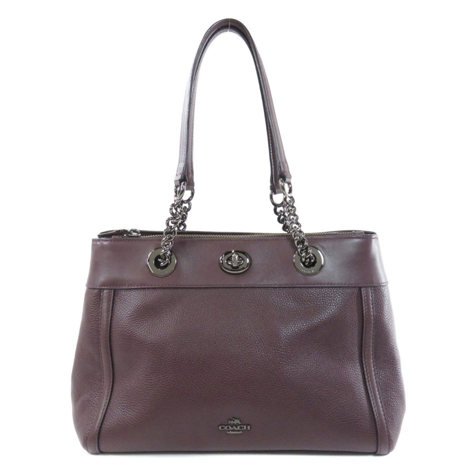 Coach 87239 Motif Tote Bag Leather Ladies COACH: Coach 87239 Motif Tote Bag Leather Ladies COACH Brand: Coach Model: 87239 logo motif tote bag Type: Tote bag Material: Leather Leather: Color: Brown Closure: Turn lock Outer Pocket: Zipper pocket Zipp