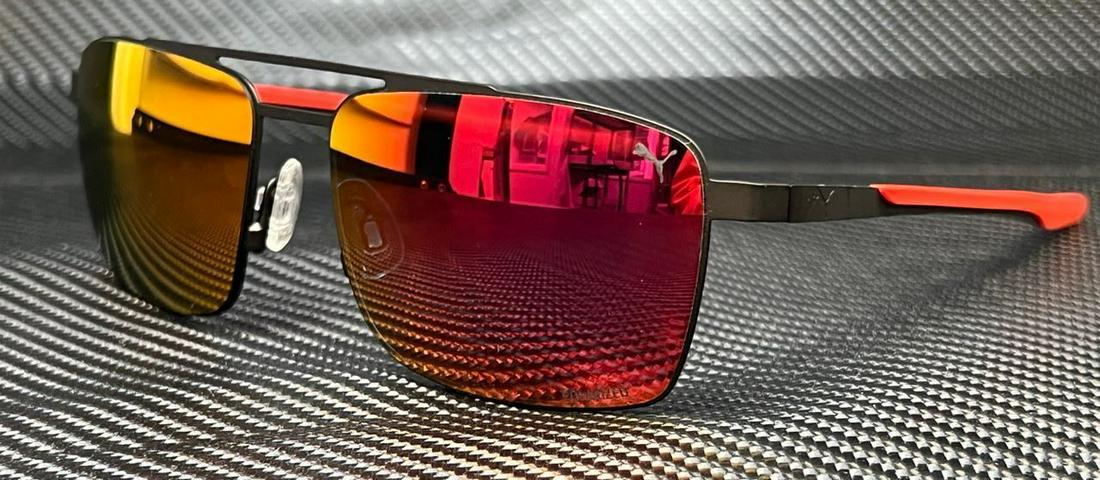 PUMA PU0222S 002 Black Red Polarized Red Pilot 57 mm Men's Sunglasses: PUMA PU0222S 002 Black Red Polarized Red Pilot 57 mm Men's Sunglasses Brand: Puma Frame Color: Black Type: Sunglasses New The BIDHAUS Guarantee: All items in this auction are guaranteed to be 100% aut