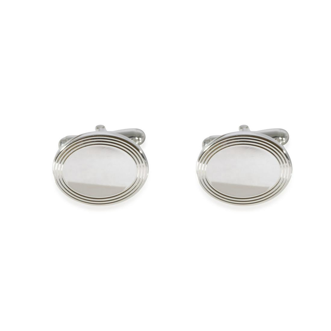 Tiffany & Co. Oval Engine Turn Cufflinks in Sterling Silver: Tiffany & Co. Oval Engine Turn Cufflinks in Sterling Silver Original Box?: Yes Metal Purity: 925 Original Papers?: No Gross Weight (Grams): 12.61 Type: Cufflinks Includes: Box, Pouch Style: Cufflinks 