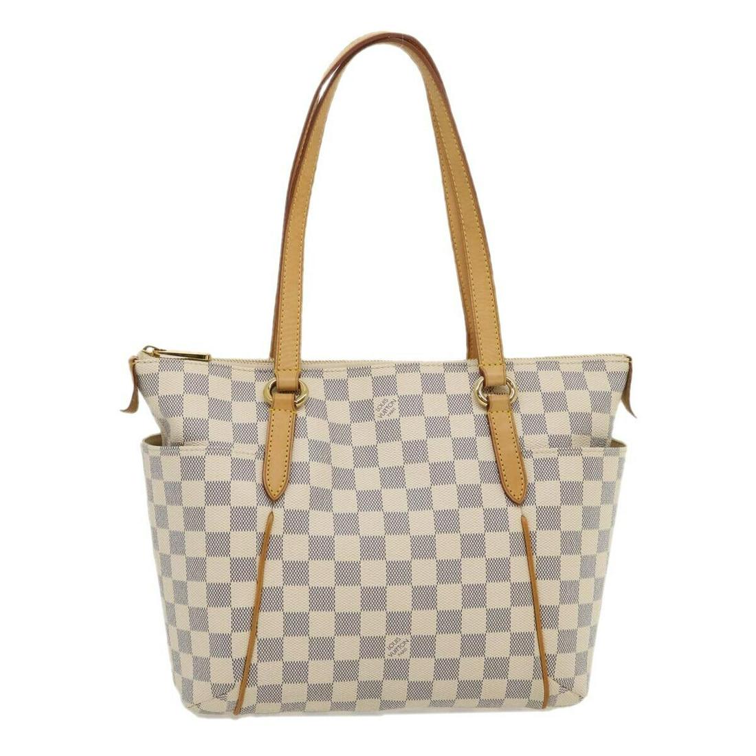 LOUIS VUITTON Damier Azur Totally PM Tote Bag N41280 LV: LOUIS VUITTON Damier Azur Totally PM Tote Bag N41280 LV Brand: LOUIS VUITTON Style: Tote Bag Material: Damier Azur Canvas Exterior Color: Damier Azur Bag Height: 9.4inch(Approx) / 24cm(Approx) Bag Dep
