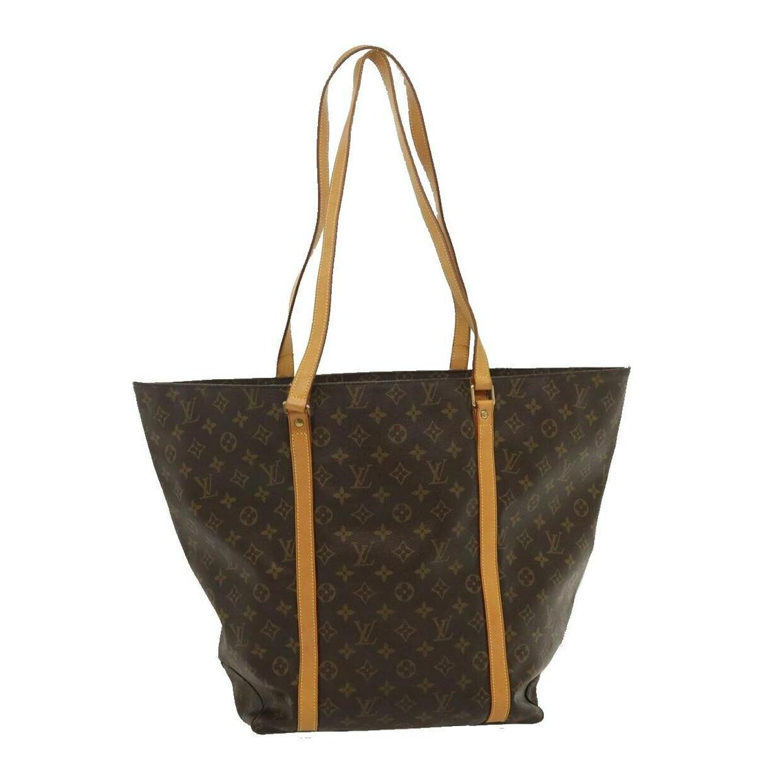 LOUIS VUITTON Monogram Sac Shopping Tote Bag M51108 LV: LOUIS VUITTON Monogram Sac Shopping Tote Bag M51108 LV Brand: LOUIS VUITTON Style: Tote Bag Material: Monogram Canvas Exterior Color: Monogram Bag Height: 15.0inch(Approx) / 38cm(Approx) Bag Depth: 6.