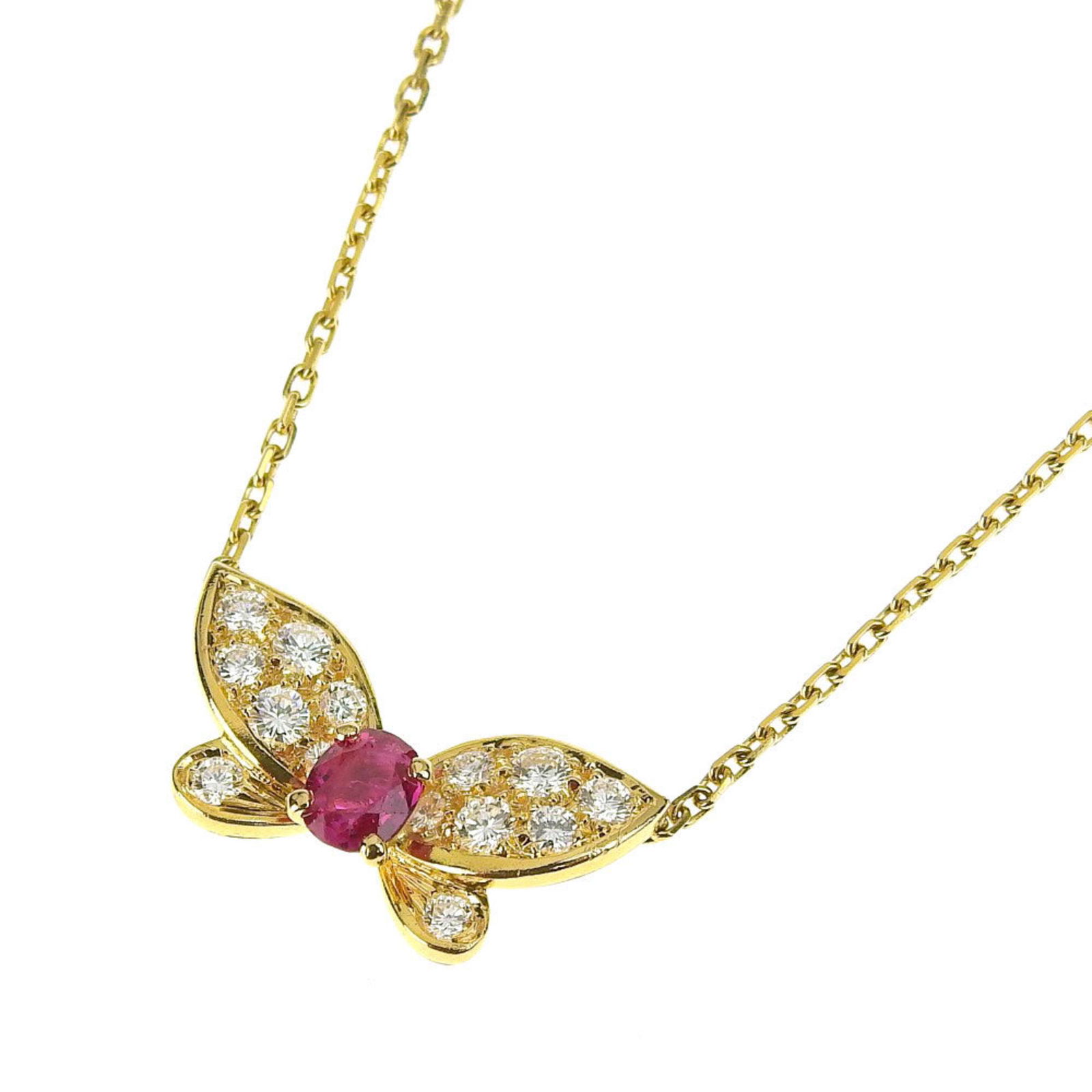 Van Cleef & Arpels Gold (18K) Ruby Women's Necklace Carat/0.5 (Gold): Van Cleef & Arpels Gold (18K) Ruby Women's Necklace Carat/0.5 (Gold) Brand: Van Cleef & Arpels Necklace Type: Necklace Gender: Women Material: Gold (18K) Color: Gold Stone: Ruby Stone Color: Red color
