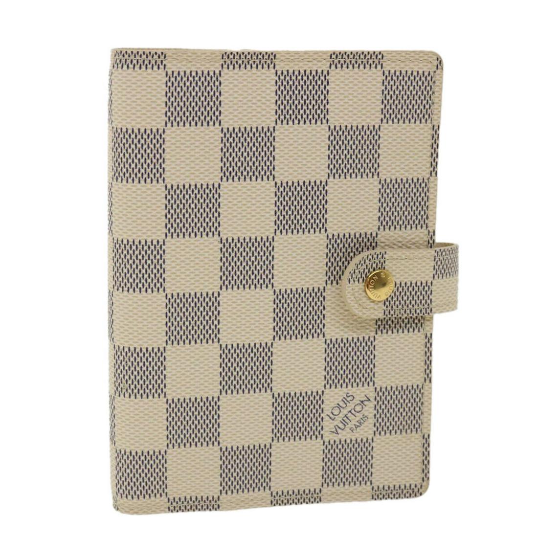 LOUIS VUITTON Damier Azur Agenda PM Day Planner Cover R20706 LV: LOUIS VUITTON Damier Azur Agenda PM Day Planner Cover R20706 LV Brand: LOUIS VUITTON Style: Day Planner Cover Material: Damier Azur Canvas Color: Damier Azur Bag Height: 5.7inch(Approx) / 14.5cm(Appro