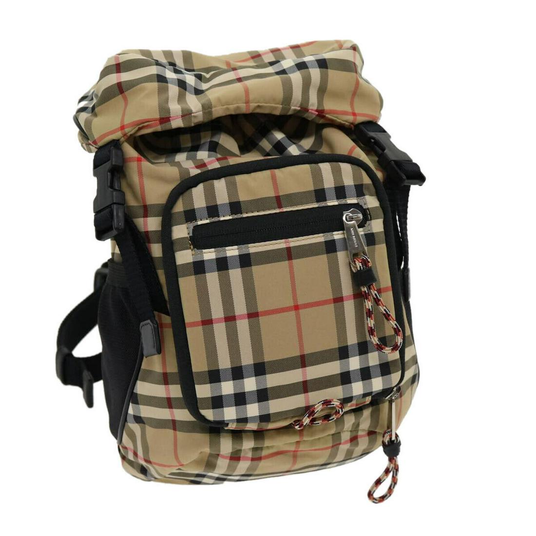 BURBERRY Nova Check Backpack Beige Black: BURBERRY Nova Check Backpack Beige Black Brand: BURBERRY Style: Backpack Material: Canvas Exterior Color: Beige / Black Bag Height: 11.8inch(Approx) / 30cm(Approx) Bag Depth: 5.1inch(Approx) / 13cm(Ap