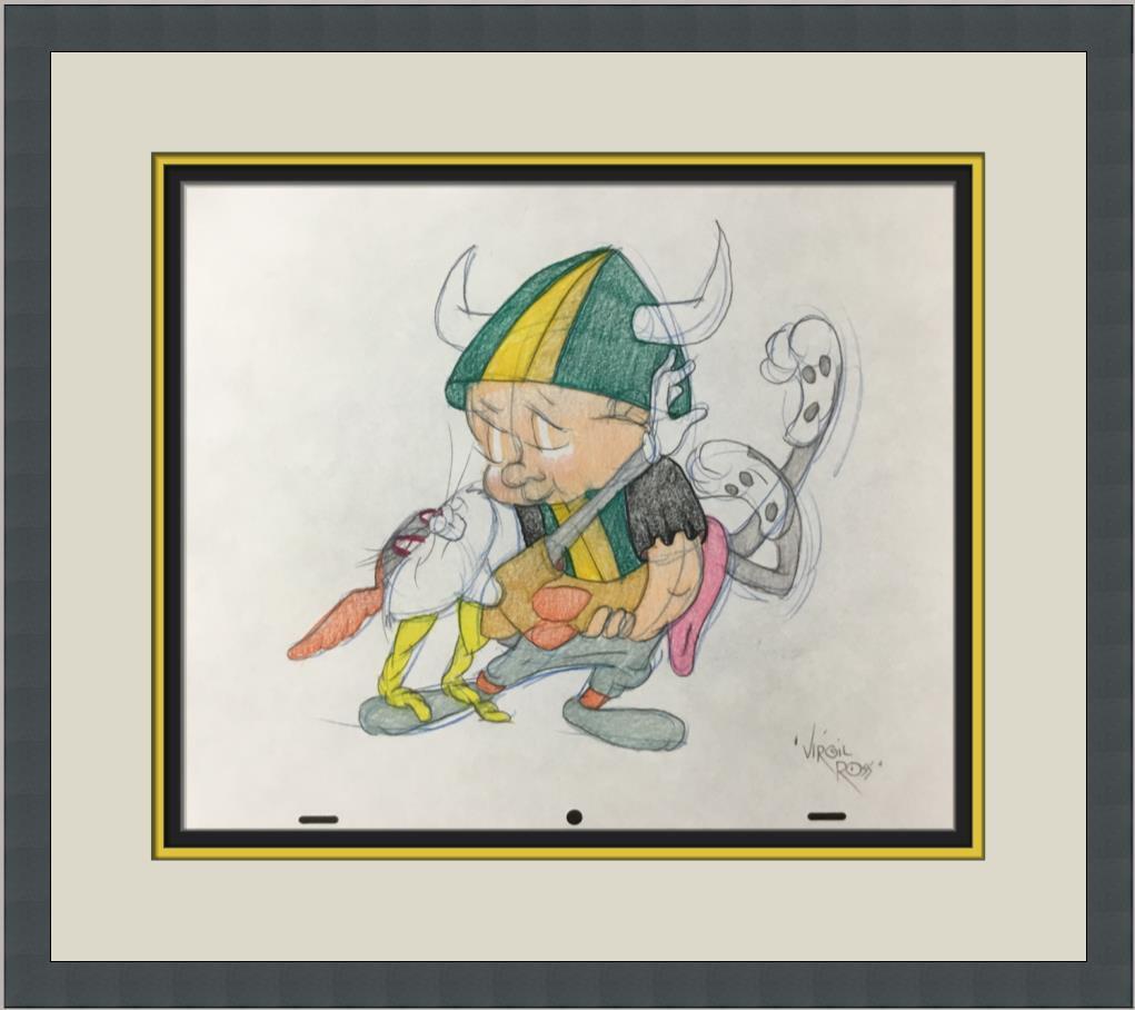 Virgil Ross Original Signed Model Sheet Drawing Bugs Bunny Opera Custom Framed: Virgil Ross Original Signed Model Sheet Drawing Bugs Bunny Opera Custom Framed Character: Bugs Bunny Elmer J Fudd Animation Studio: Warner Bros Item Height: 10 in Item Width: 12 in Theme: Animation In
