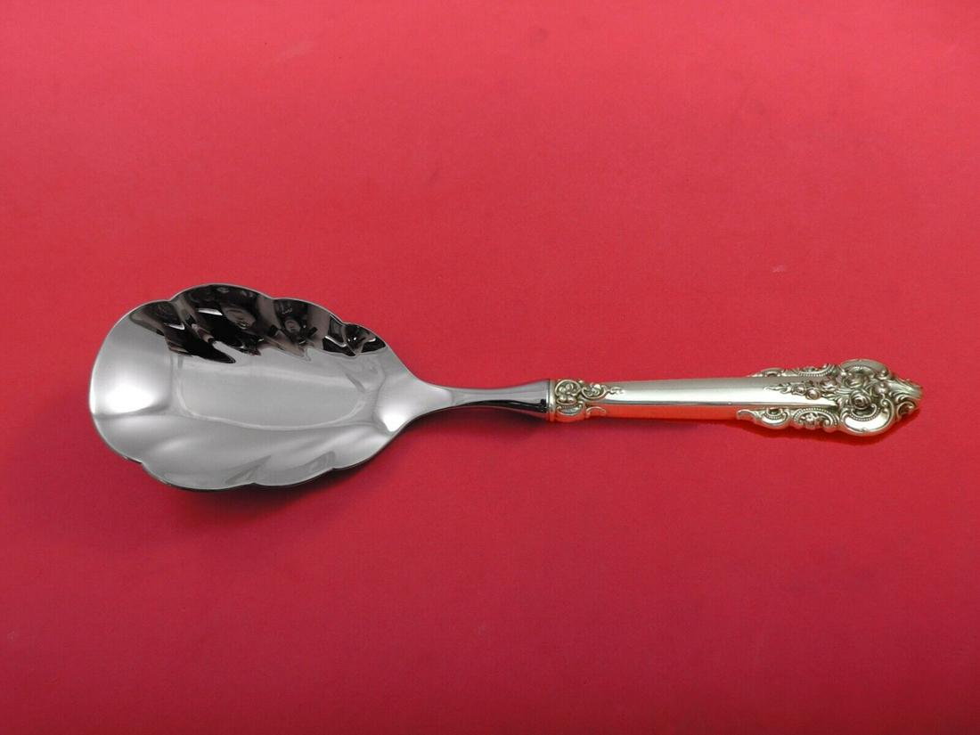 Grande Baroque by Wallace Sterling Silver Rice Spoon Scalloped HH WS Custom Made: Grande Baroque by Wallace Sterling Silver Rice Spoon Scalloped HH WS Custom Made Brand: Wallace Pattern: Grande Baroque Composition: Sterling Silver Type: Serving Pieces Age: Post-1940 Grande baroque 