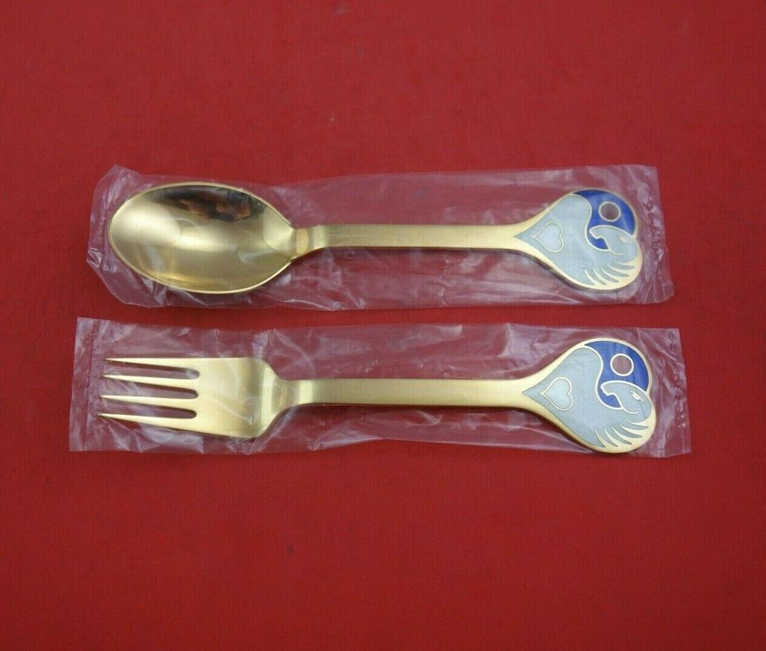 Christmas by A. Michelsen Sterling Silver Fork and Spoon Set 2pc 1978 Solstice: Christmas by A. Michelsen Sterling Silver Fork and Spoon Set 2pc 1978 Solstice Maker: A. Michelsen Composition: Sterling Silver Age: Post-1940 Material: Silver Brand: A. Michelsen Pattern: Christmas R