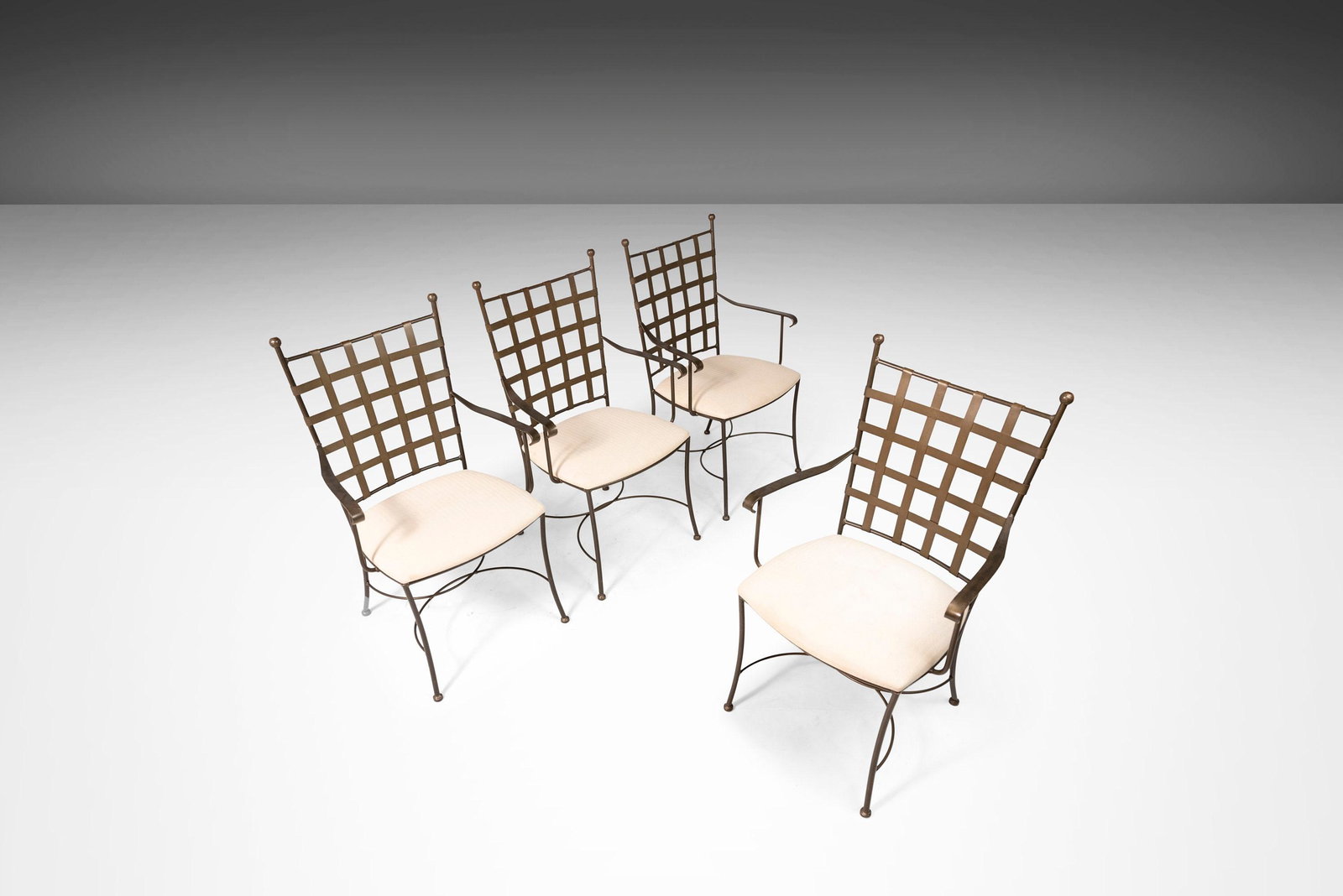 Set of Four (4) Charleston Forge Dining Chairs: Set of Four (4) Charleston Forge Dining Chairs Set of Four (4) Charleston Forge Dining Chairs About: Forged by hand in Boone North Carolina this exceptional set of dining chairs is a true representati