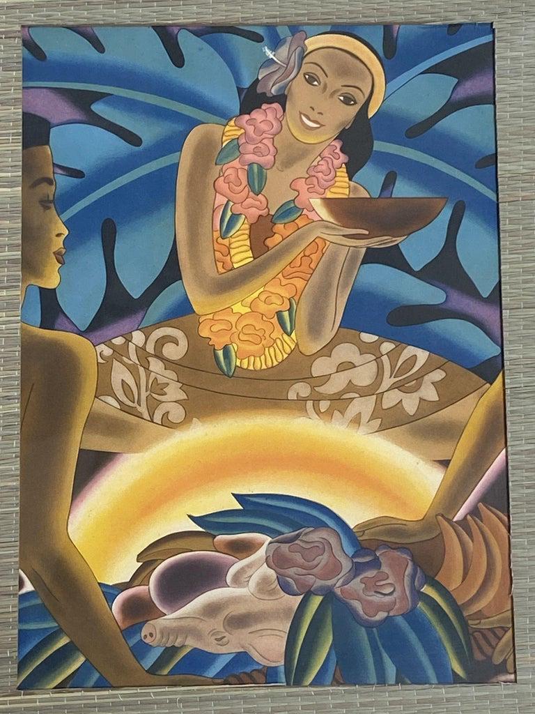 Frank Macintosh "Luau" Art Work by Frank McIntosh: Frank Macintosh "Luau" Art Work by Frank McIntosh Dimensions: Height: 16.75 in (42.55 cm) Dimensions: Width: 13.5 in (34.29 cm) Dimensions: Depth: 1 in (2.54 cm) Style: Mid-Century Modern (Of the Peri