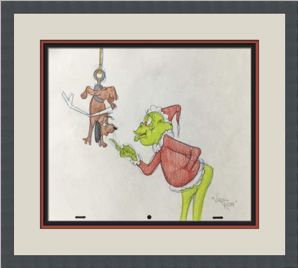 Virgil Ross Original Signed Model Sheet Drawing Dr Seuss Grinch Max Custom Frame: Virgil Ross Original Signed Model Sheet Drawing Dr Seuss Grinch Max Custom Frame Character: Max The Grinch Animation Studio: Warner Bros Item Height: 10 in Item Width: 12 in Theme: Animation Inscribed