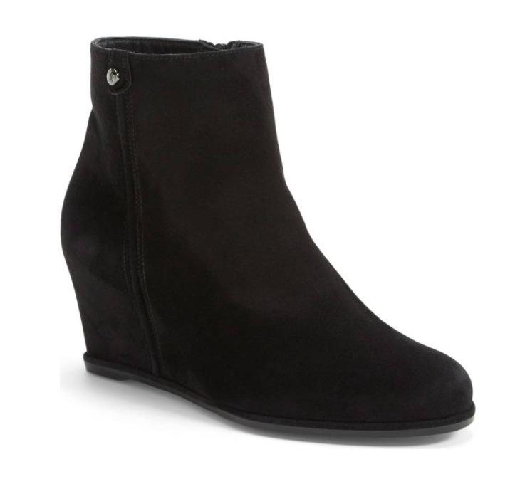 Stuart Weitzman Slidein Wedge Suede Bootie Black N5882 Women's Size 9.5 M *: Stuart Weitzman Slidein Wedge Suede Bootie Black N5882 Women's Size 9.5 M * Style: Booties Heel Style: Wedge Material: Suede Heel Type: Wedge Heel Height: Med (1 3/4 in. to 2 3/4 in.) Type: Boot Color