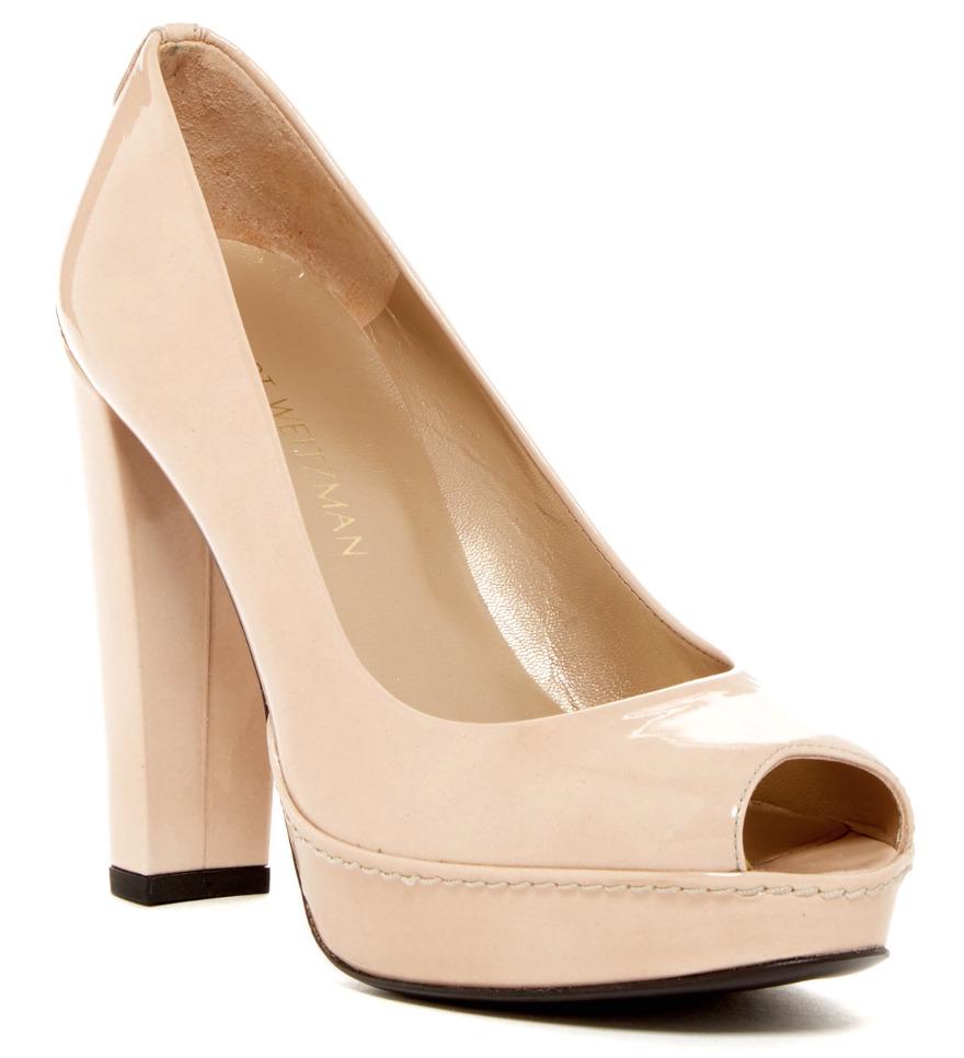 Stuart Weitzman Women's Avastrong Beige Platform Chunky Heels N4871 Size 10 W: Stuart Weitzman Women's Avastrong Beige Platform Chunky Heels N4871 Size 10 W Style: Pumps Classics Heel Height: Very High (4.5 in. and Up) Theme: Snake Type: Heel Upper Material: Patent Leather Color