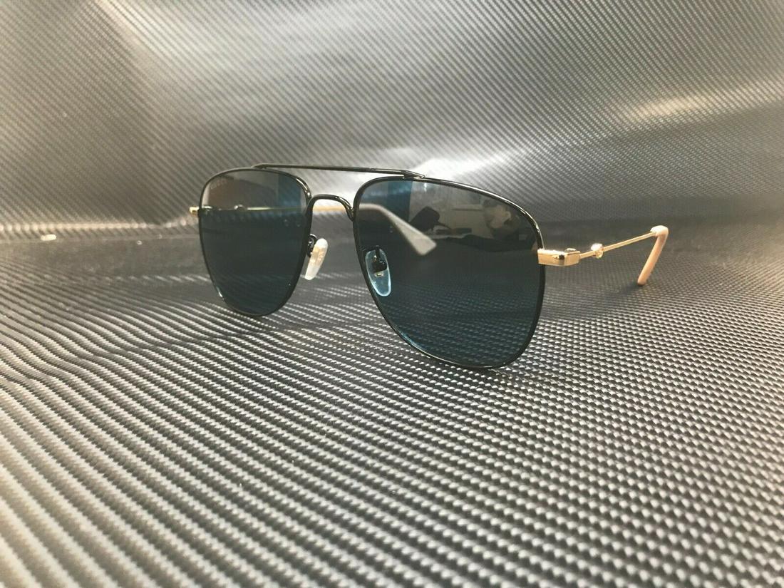 GUCCI GG0514S 003 Aviator Black Shiny Gold Blue 57 mm Men's Sunglasses: GUCCI GG0514S 003 Aviator Black Shiny Gold Blue 57 mm Men's Sunglasses Lens Material: Plastic Style: Aviator Temple Length: 140 mm Theme: Metal Type: Sunglasses Features: Lightweight Year Manufactured