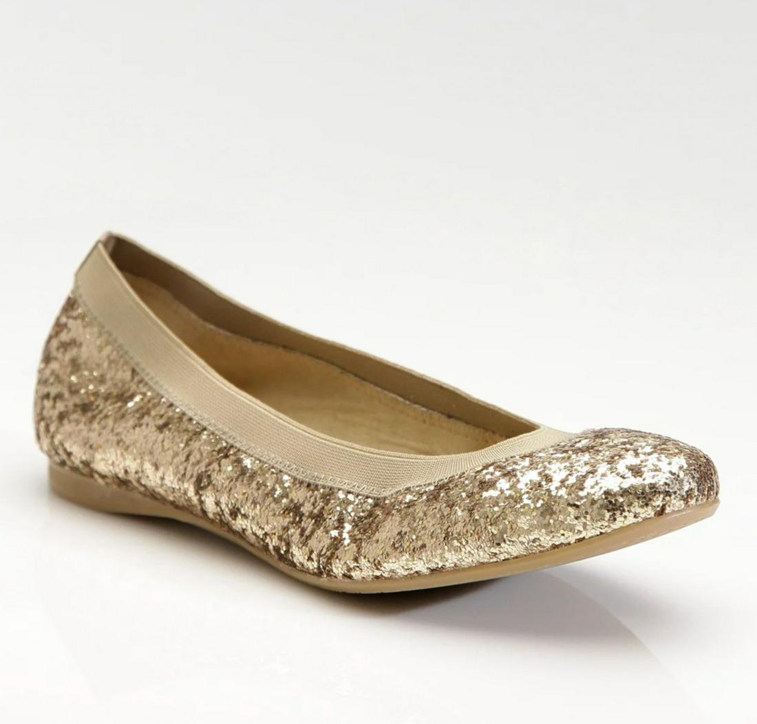 Stuart Weitzman Lastikon Gold Glitter Ballet Flats N5954 Women\'s Size 6.5 M: Stuart Weitzman Lastikon Gold Glitter Ballet Flats N5954 Women\'s Size 6.5 M Style: Ballet Type: Flat Upper Material: Synthetic Color: Gold Brand: Stuart Weitzman Shoe Width: Medium (B M) Us Shoe Size