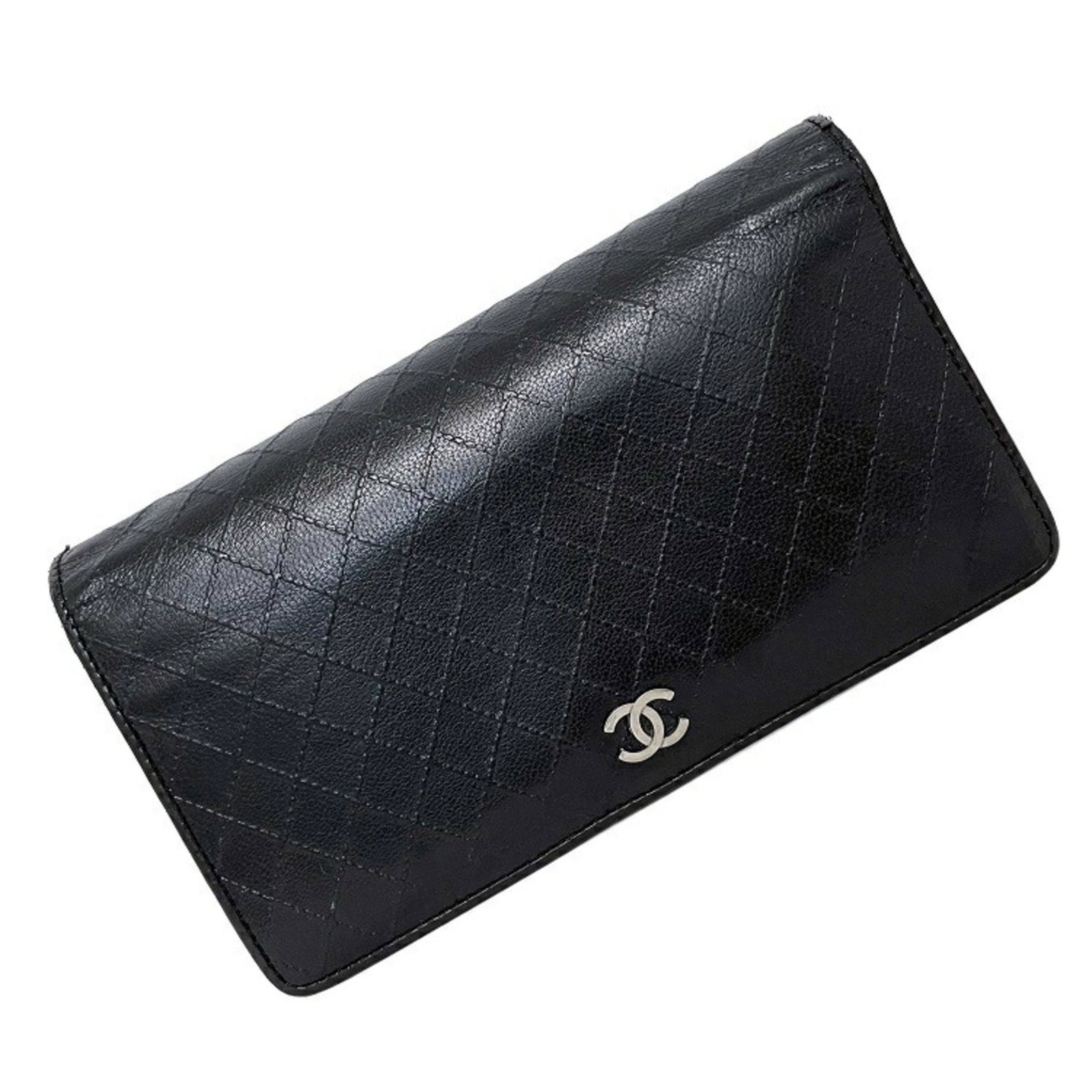 Chanel Long Bi-Fold Wallet Black Silver Bicolore A33911 Calf Leather 1 CHANEL Coco Mark Calfskin: Chanel Long Bi-Fold Wallet Black Silver Bicolore A33911 Calf Leather 1 CHANEL Coco Mark Calfskin Bordeaux Women's Card Brand: Chanel Line: Bicolor Type: Long wallet (bi-fold) Gender: Women Material: L