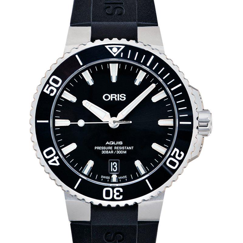 Oris Aquis Date: Oris Aquis Date Brand: Oris Model: Aquis Date Dealer product code: 15458A Movement: Automatic Case material: Steel Bracelet material: Rubber Year of production: 2022 Condition: New (Unworn without any