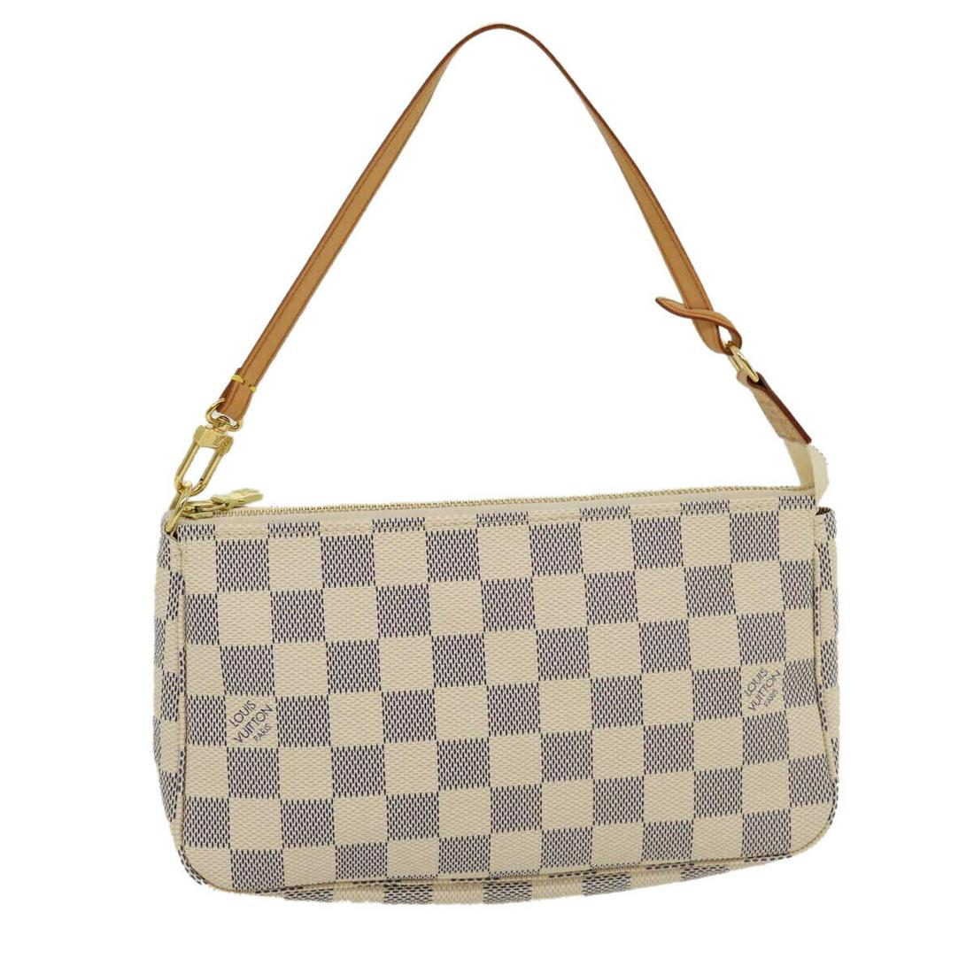 LOUIS VUITTON Damier Azur Pochette Accessoires Pouch N51986 LV: LOUIS VUITTON Damier Azur Pochette Accessoires Pouch N51986 LV Brand: LOUIS VUITTON Style: Pouch Material: Damier Azur Canvas Exterior Color: Damier Azur Bag Height: 5.1inch(Approx) / 13cm(Approx) Bag
