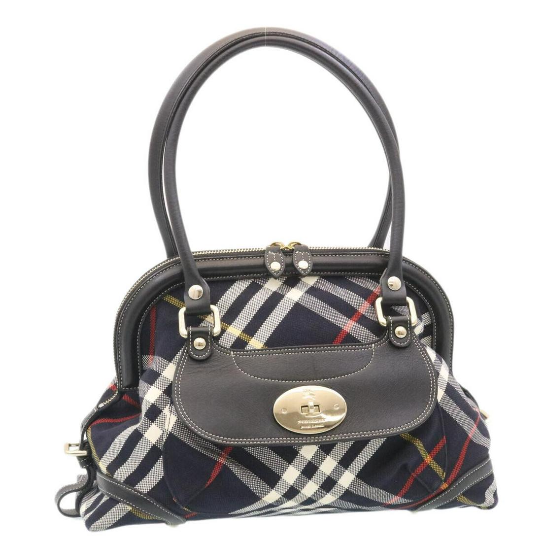 BURBERRY Nova Check Blue Label Hand Bag Canvas Navy: BURBERRY Nova Check Blue Label Hand Bag Canvas Navy Brand: BURBERRY Style: Hand Bag Exterior Material: Canvas Exterior Color: Navy Bag Height: 9.4inch(Approx) / 24cm(Approx) Bag Depth: 5.9inch(Approx)