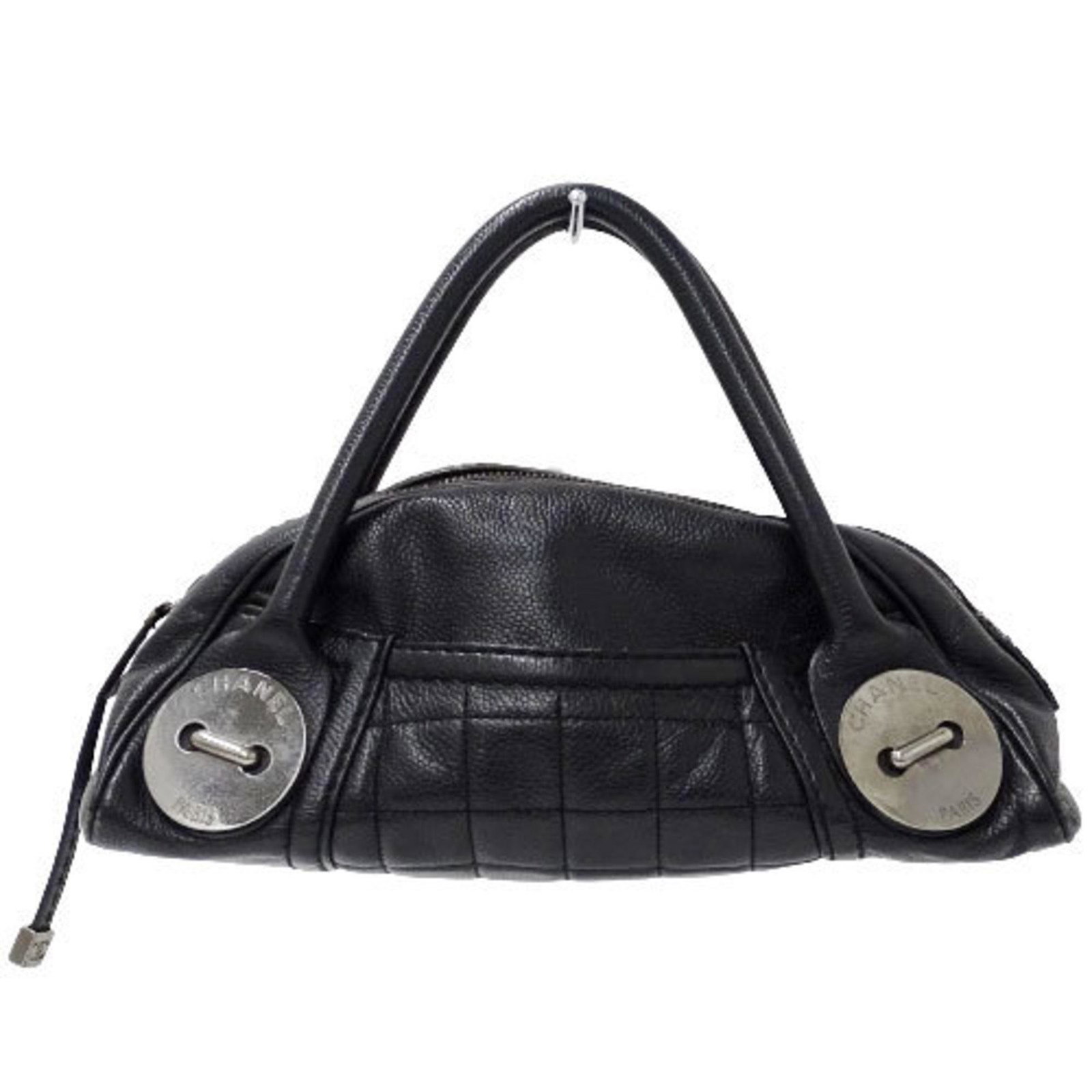 Chanel CHANEL bag chocolate bar Lady's handbag caviar skin black: Chanel CHANEL bag chocolate bar Lady's handbag caviar skin black Brand: Chanel Line: Chocolate Bar Country of Origin: Italy Type: Handbag Material: Caviar leather Caviar leather: Color: Black Hardware