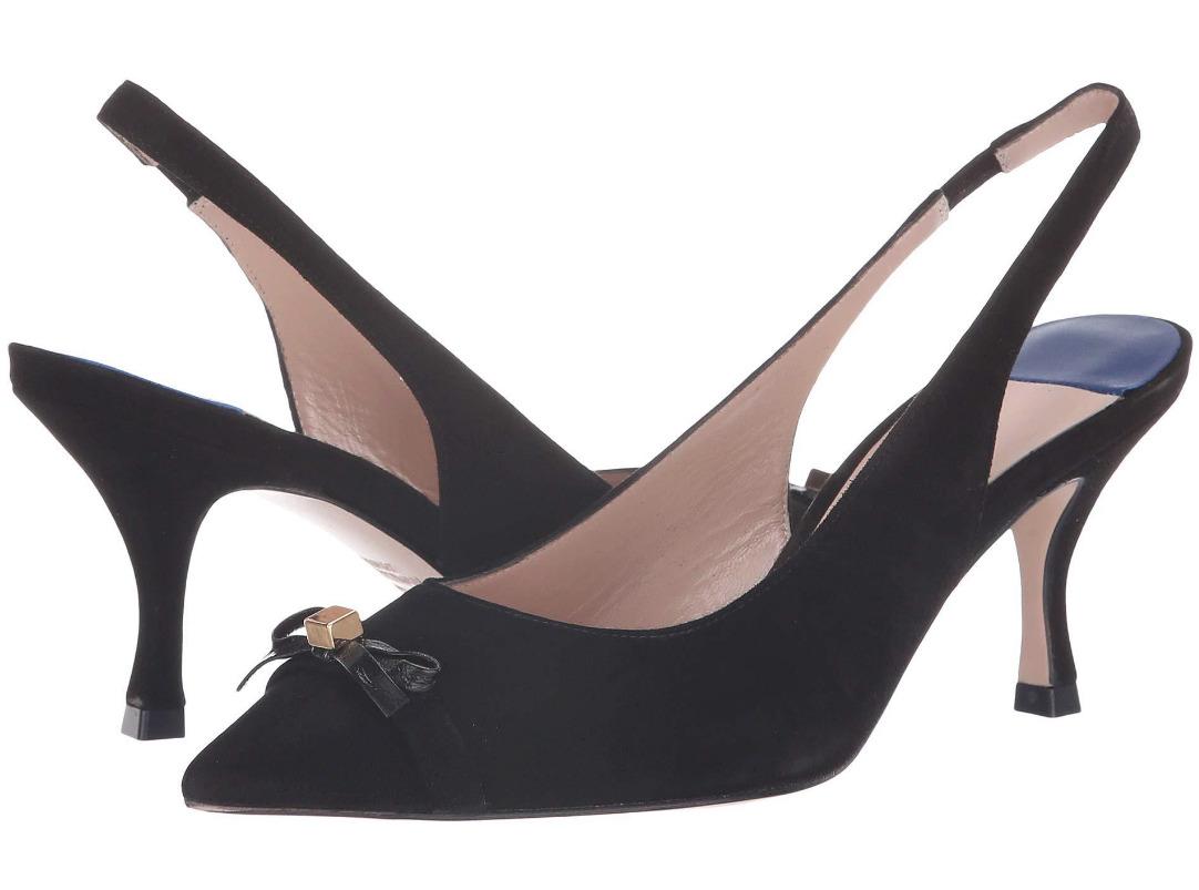 Stuart Weitzman Whit 70 Black Suede Slingback Heels N4869 Size 8.5 M: Stuart Weitzman Whit 70 Black Suede Slingback Heels N4869 Size 8.5 M Pattern: Solid Toe Shape: Pointed Toe Character: NA Us Shoe Size: 8.5 Color: Black Heel Height: Mid (2-2.9 in) Accents: Bow Vintage