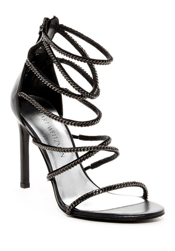 Stuart Weitzman XChain Women's Black Leather Strappy Heels N4641 Size 10 M: Stuart Weitzman XChain Women's Black Leather Strappy Heels N4641 Size 10 M Model: XChain Brand: Stuart Weitzman Type: Sandal Closure: Zip Us Shoe Size: 10 Heel Style: Stiletto Color: Black Style: Sand