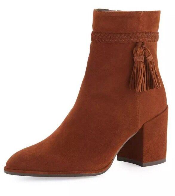 Stuart Weitzman Tazzie Women's Walnut Suede Tassel Bootie N4382 Size 8.5: Stuart Weitzman Tazzie Women's Walnut Suede Tassel Bootie N4382 Size 8.5 Model: Tazzie Shoe Shaft Style: Ankle Closure: Zip Us Shoe Size: 8.5 Color: Brown Material: Suede Heel Height: High (3 in. and