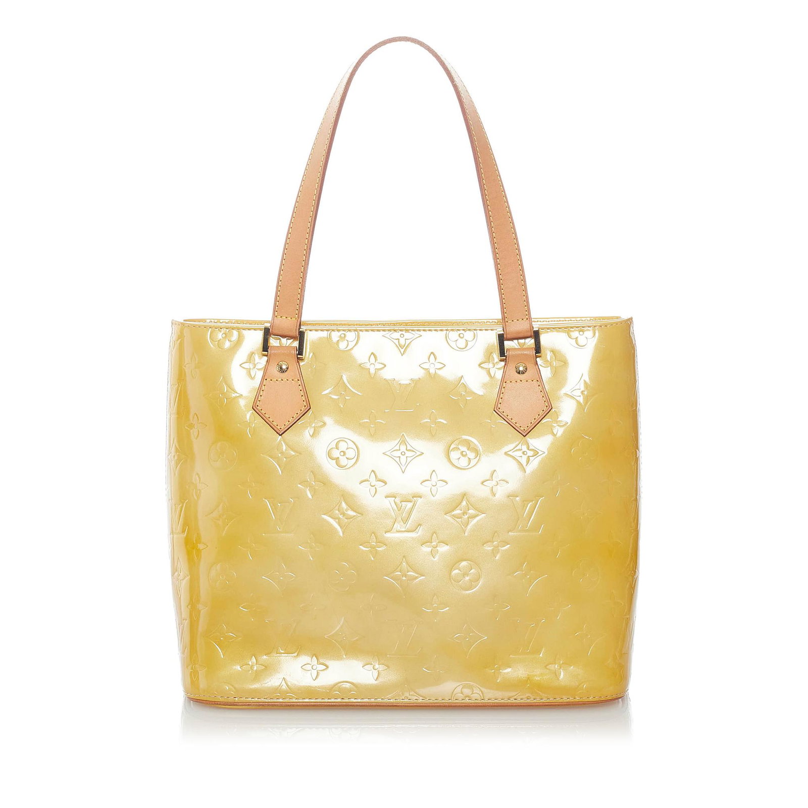 Louis Vuitton Vernis Houston: Louis Vuitton Vernis Houston The Houston features a vernis leather body flat leather straps a top zip closure and interior zip and slip pockets. Brand: Louis Vuitton Model: Vernis Houston Origin: Fran