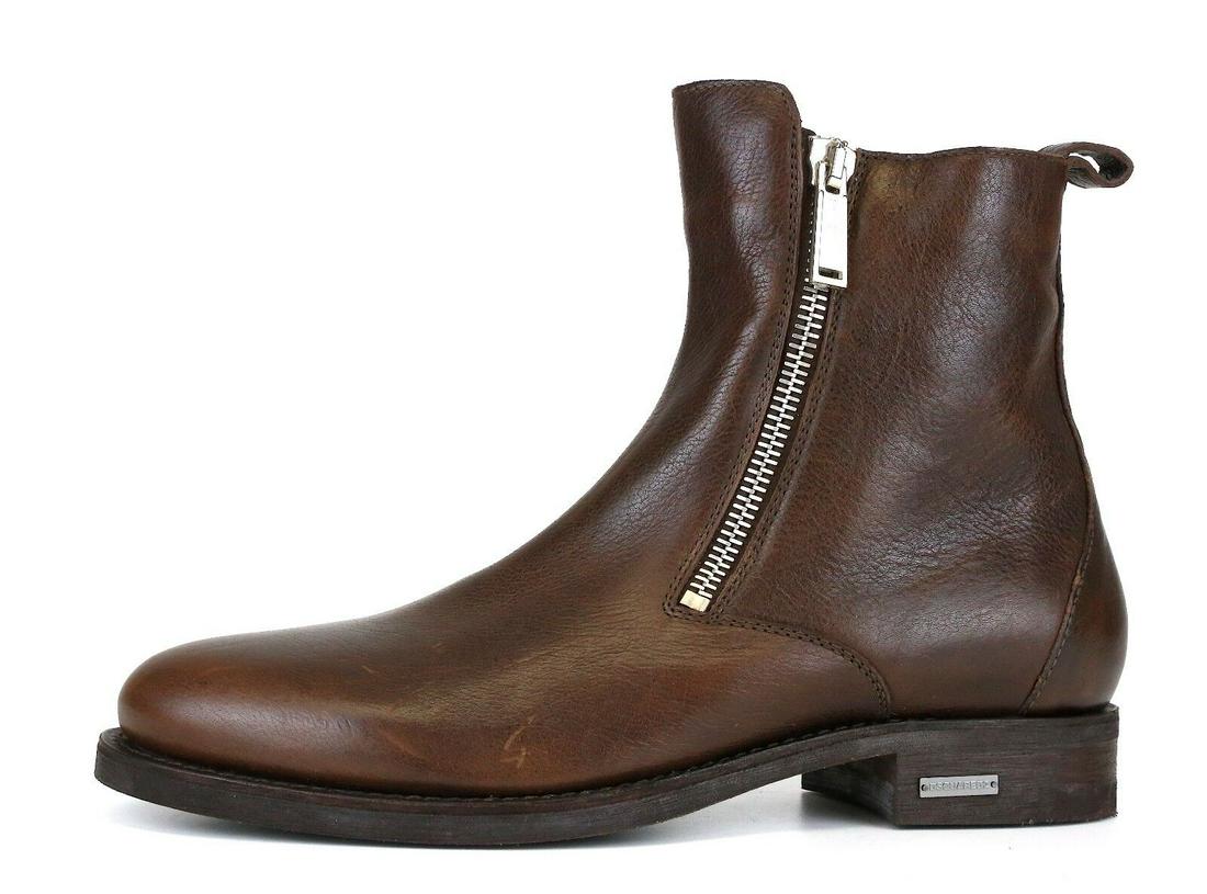 Dsquared2 Double Side Zip Leather Ankle Boots Brown Men's SIze 46 EUR 5197*: Dsquared2 Double Side Zip Leather Ankle Boots Brown Men's SIze 46 EUR 5197* Eu Shoe Size: EUR 46 Character: Boots Accents: Zipper Material: Leather Fastening: Zip Style: Ankle Boots "Us Shoe Size (Men