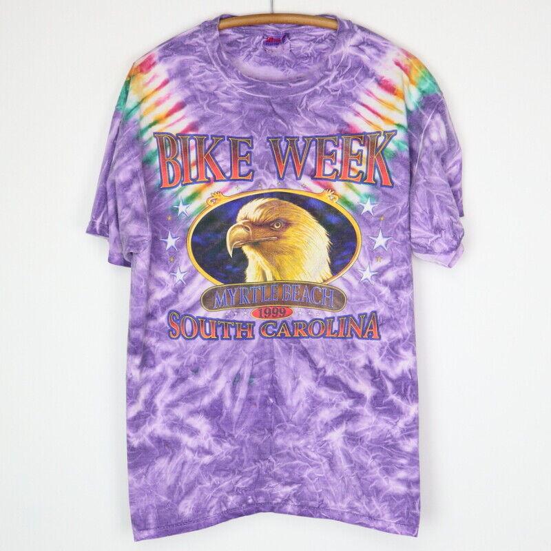 Vintage 1999 Myrtle Beach Bike Week Tie-Dye Shirt: Vintage 1999 Myrtle Beach Bike Week Tie-Dye Shirt Original/Reproduction: Original Style: Graphic Tee Original 1999 Myrtle Beach Bike Week Tie-Dye Shirt. This is a true vintage shirt not a modern repro