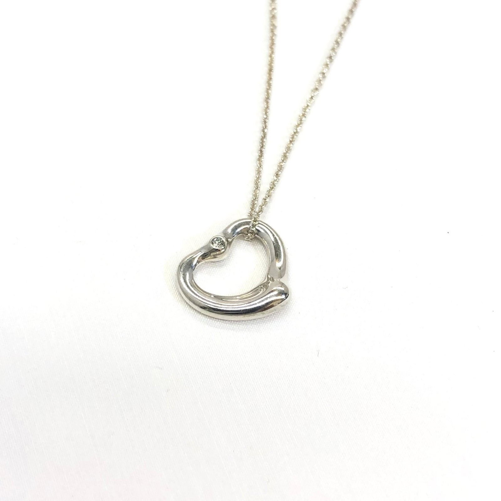 TIFFANY&Co. Tiffany Necklace Open Heart 2P Elsa Peretti Silver 925 Made in Spain Approx. 40.5cm: TIFFANY&Co. Tiffany Necklace Open Heart 2P Elsa Peretti Silver 925 Made in Spain Approx. 40.5cm Equivalent Accessories Women's Brand: Tiffany Line: Open Heart Country of Origin: Spain Necklace Type: N