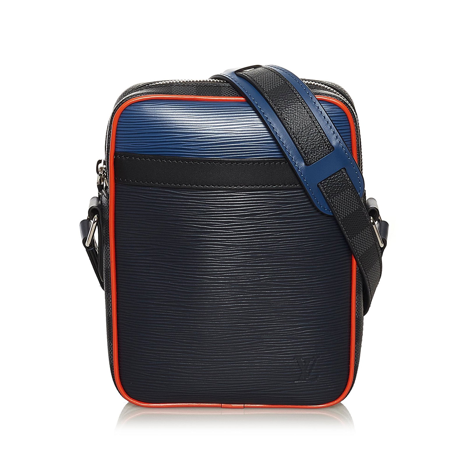 Louis Vuitton Epi Damier Graphite Danube Slim: Louis Vuitton Epi Damier Graphite Danube Slim The Danube features an epi leather body an exterior front slip pocket an adjustable shoulder strap and a top zip closure. Brand: Louis Vuitton Model: Epi 
