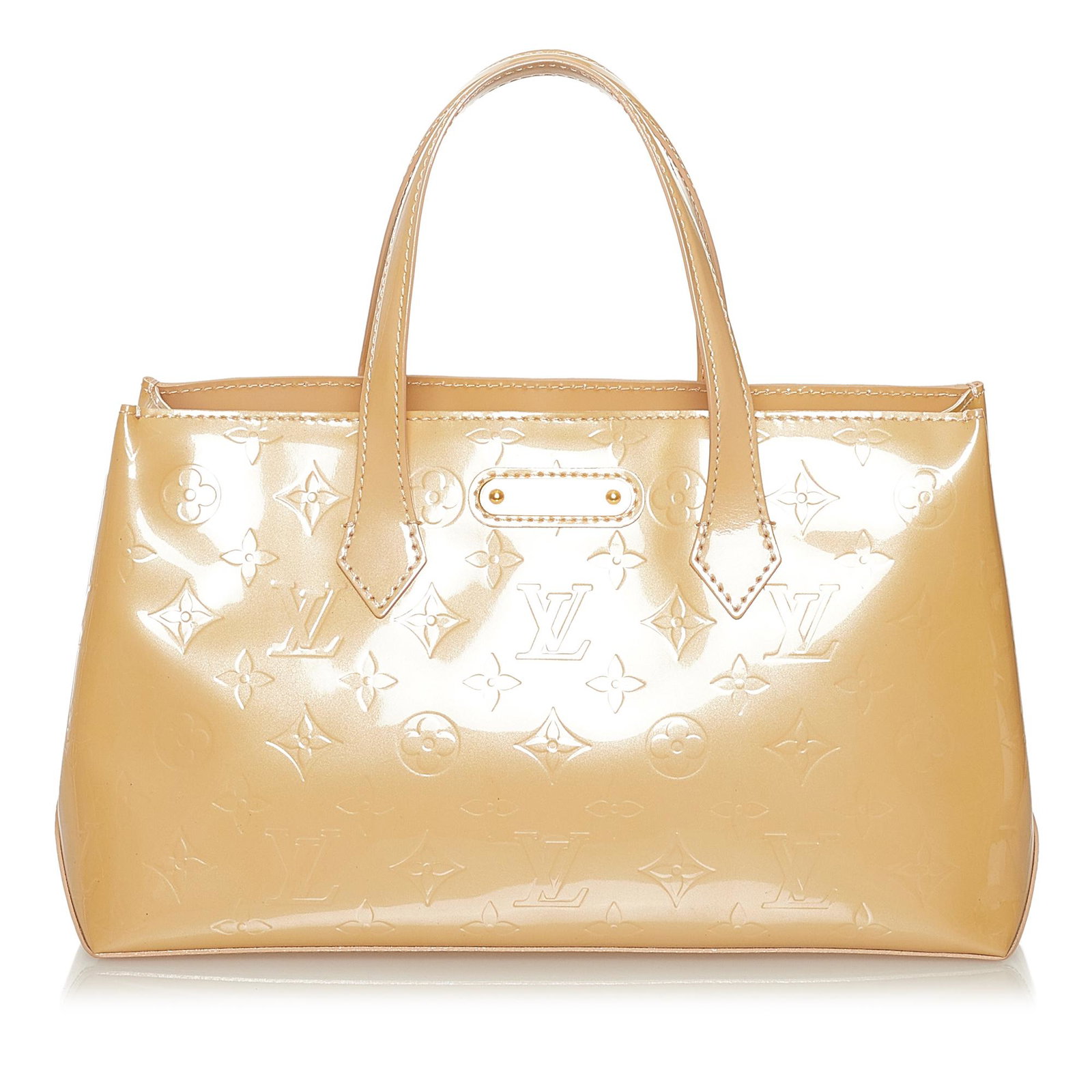 Louis Vuitton Monogram Vernis Wilshire PM: Louis Vuitton Monogram Vernis Wilshire PM The Wilshire PM features a vernis leather body flat handles a top lobster claw closure and an interior zip pocket. Brand: Louis Vuitton Model: Monogram Vernis