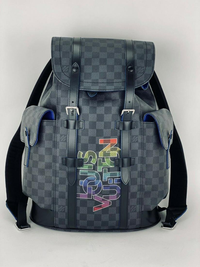 Louis Vuitton Men s Backpack Christopher Pm Rainbow Damier