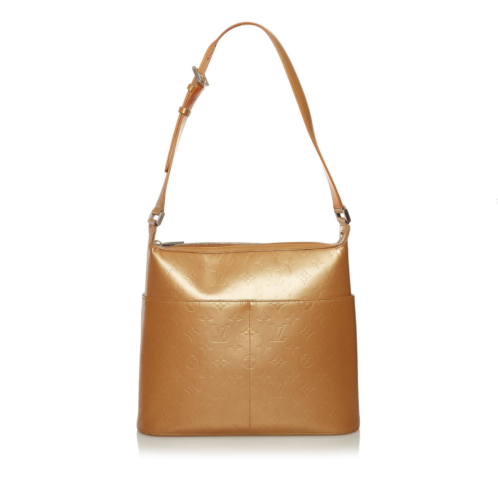 Louis Vuitton Monogram Mat Sutter: Louis Vuitton Monogram Mat Sutter The Sutter features a monogram mat body exterior slip pockets a flat shoulder strap a top zip closure and interior slip pockets. Brand: Louis Vuitton Model: Monogram 