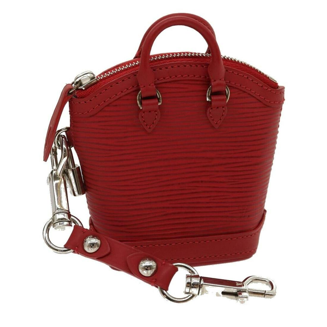 LOUIS VUITTON Epi Mini Lockit Charm Red LV: LOUIS VUITTON Epi Mini Lockit Charm Red LV Brand: LOUIS VUITTON Style: Charm Material: Epi Leather Color: Red Bag Height: 3.3inch(Approx) / 8.5cm(Approx) Bag Depth: 1.6inch(Approx) / 4cm(Approx) Bag L
