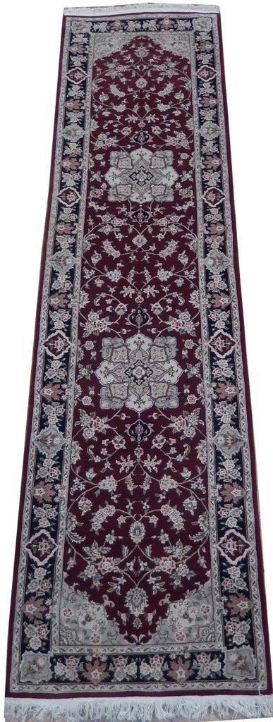 2' x 10' Red Sino Wool & Silk Runner Rug 21568: 2' x 10' Red Sino Wool & Silk Runner Rug 21568 Size in Feet: Width: 2 x Length: 10 Size in Inches: Width:30 in x Length: 120 in Colors: Red Weave: 100% Handmade Pile: 3/8 Wool Style: Sino Tabriz Origi