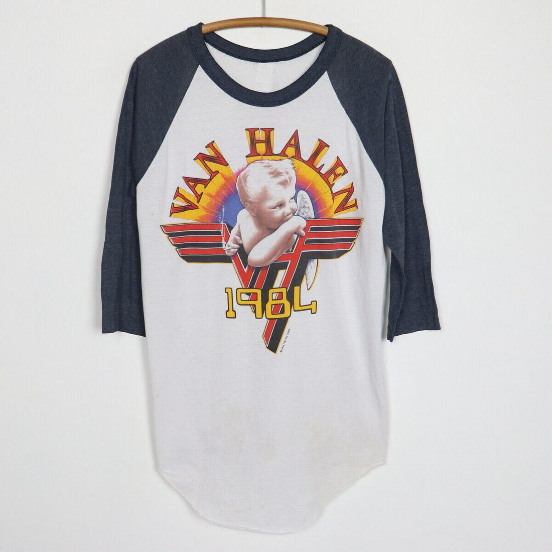 Vintage 1984 Van Halen Smoking Angel Jersey Shirt: Vintage 1984 Van Halen Smoking Angel Jersey Shirt Original/Reproduction: Original Style: Graphic Tee Original 1984 Van Halen Smoking Angel Jersey Shirt. This is a true vintage shirt not a modern repro